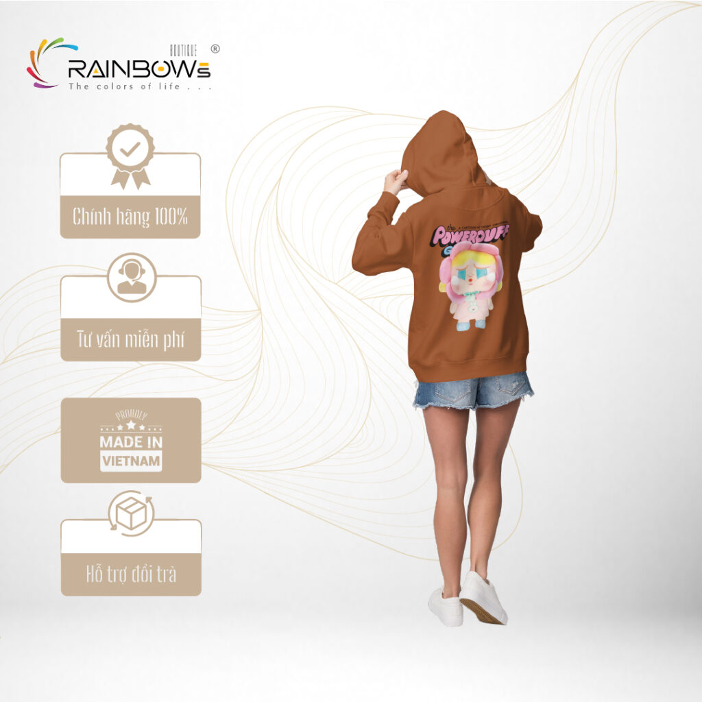 áo hoodie nâu xinh