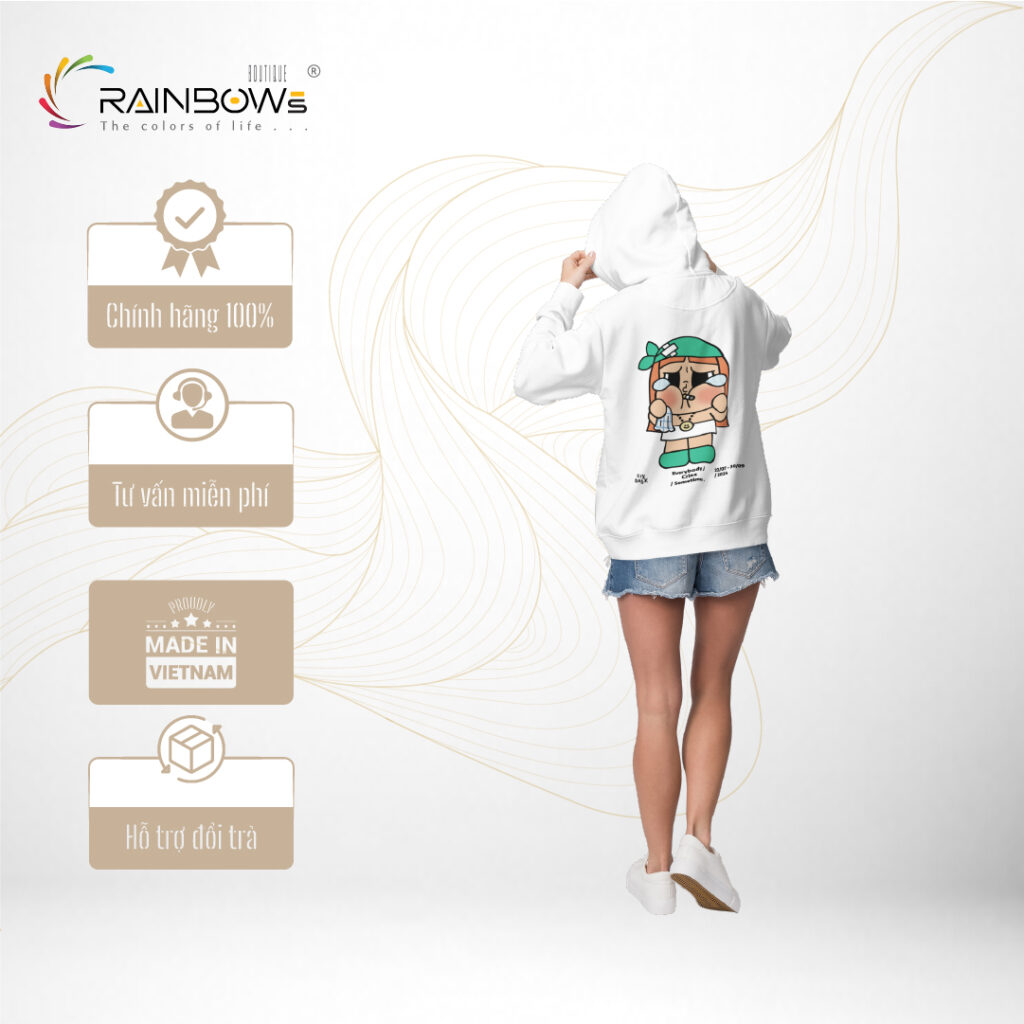 áo hoodie trắng đẹp