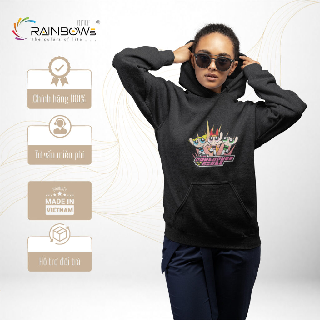 áo hoodie đen cute