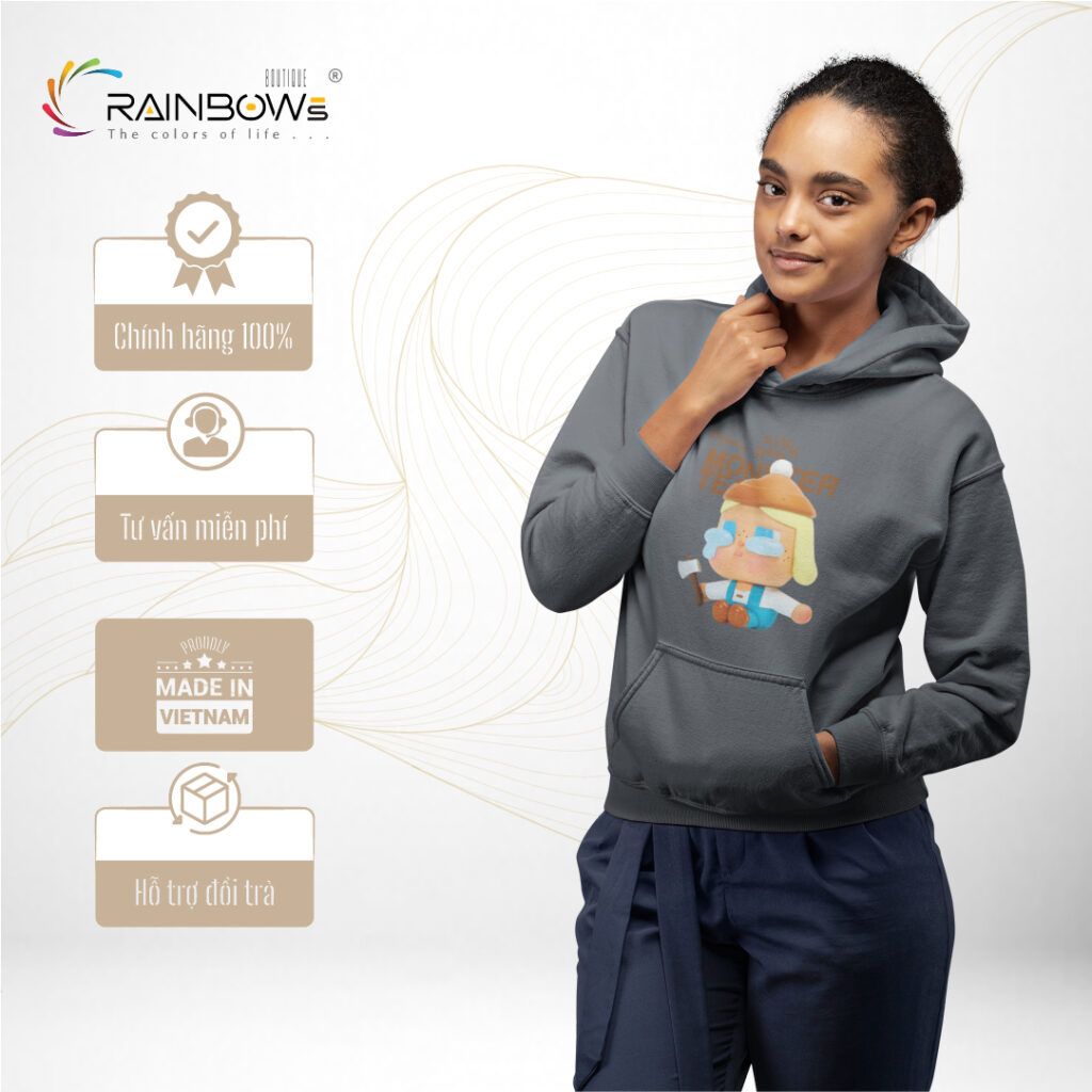 áo hoodie xám xinh