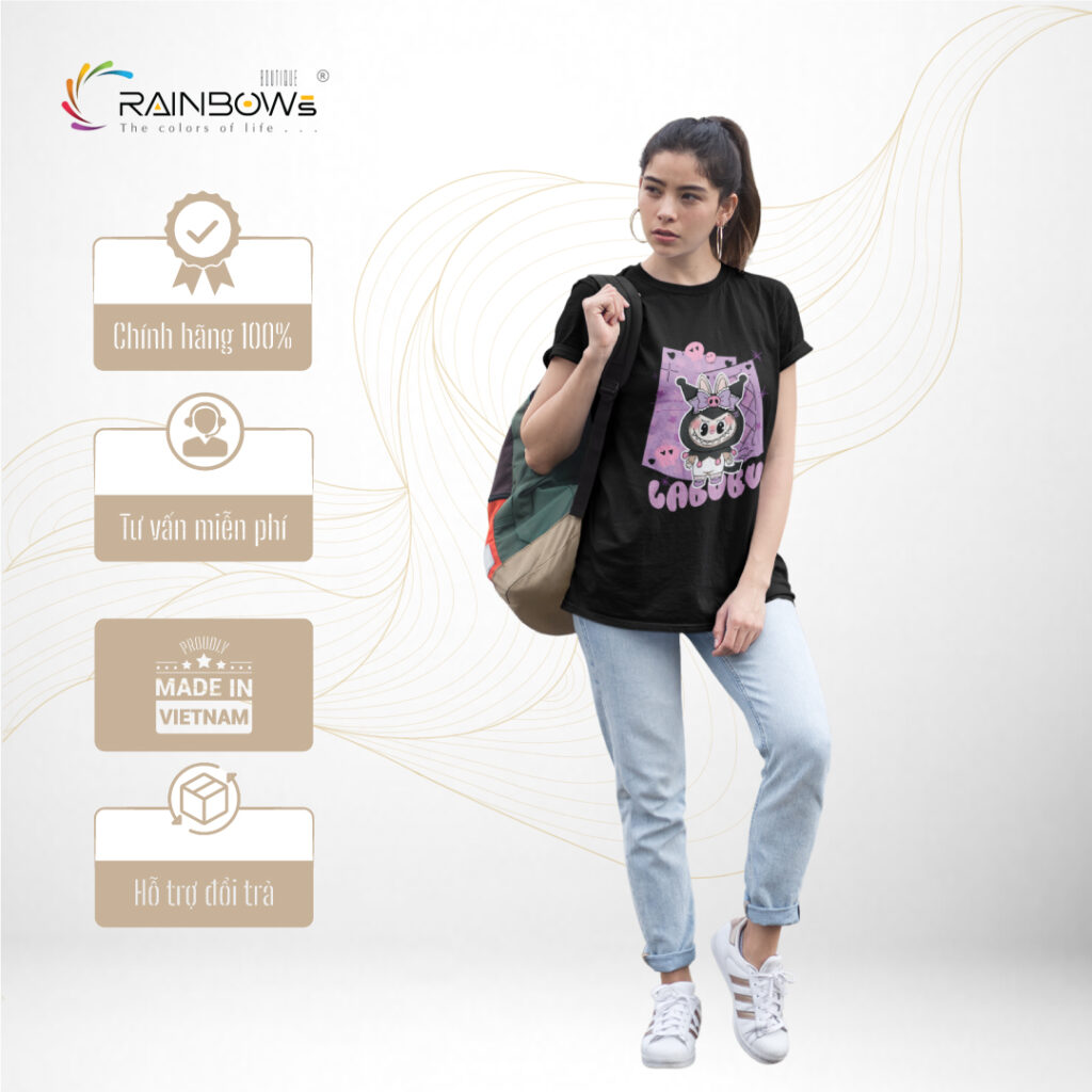 áo thun đen labubu xành điệu