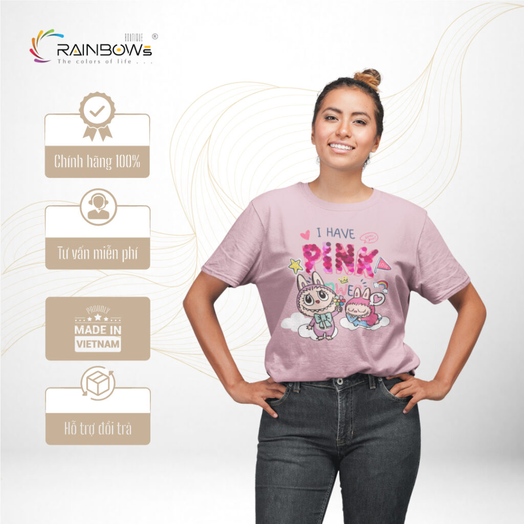 áo thun labubu hồng