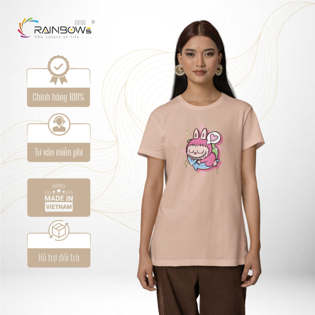 áo thun labubu hồng tôm