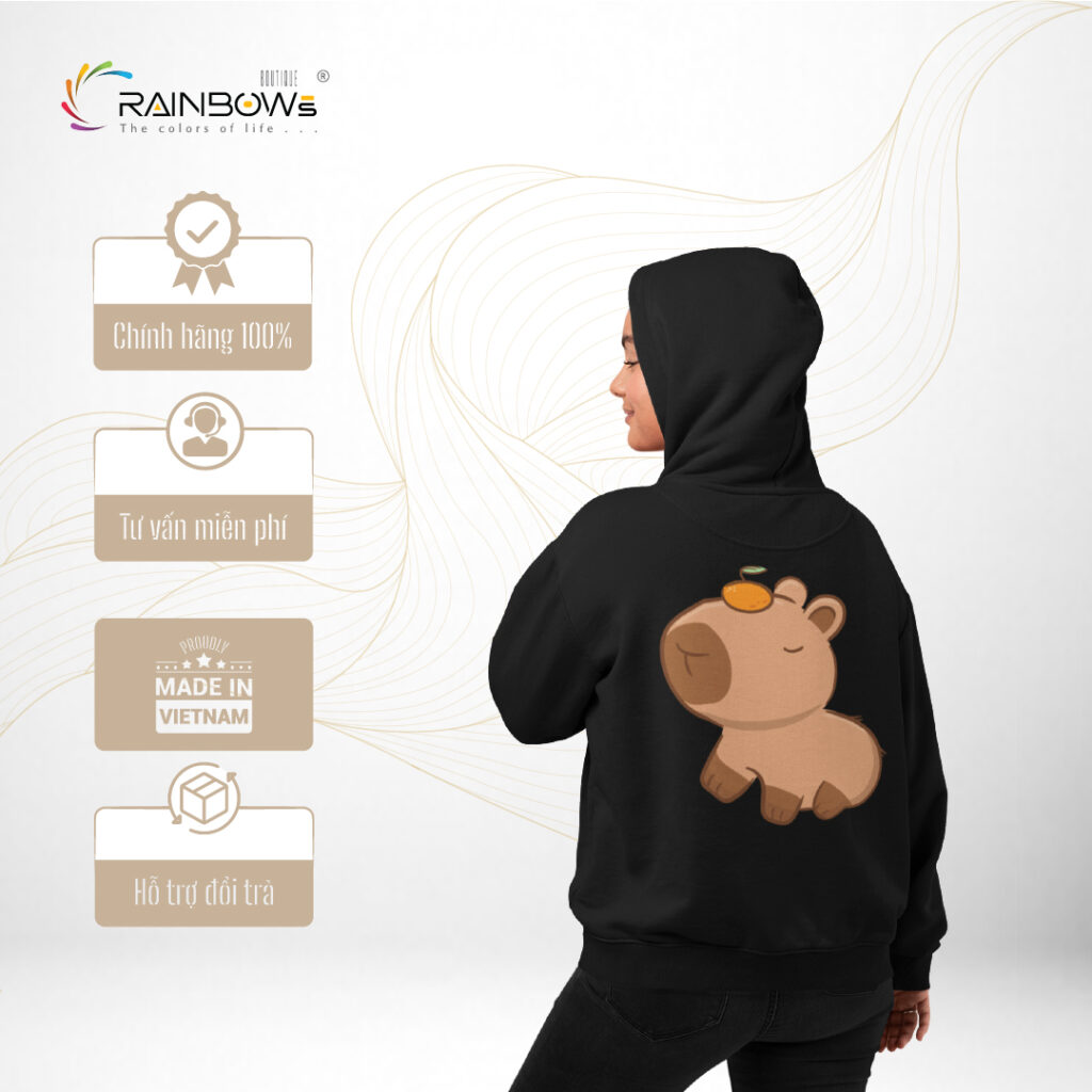 hoodie đen dễ thương