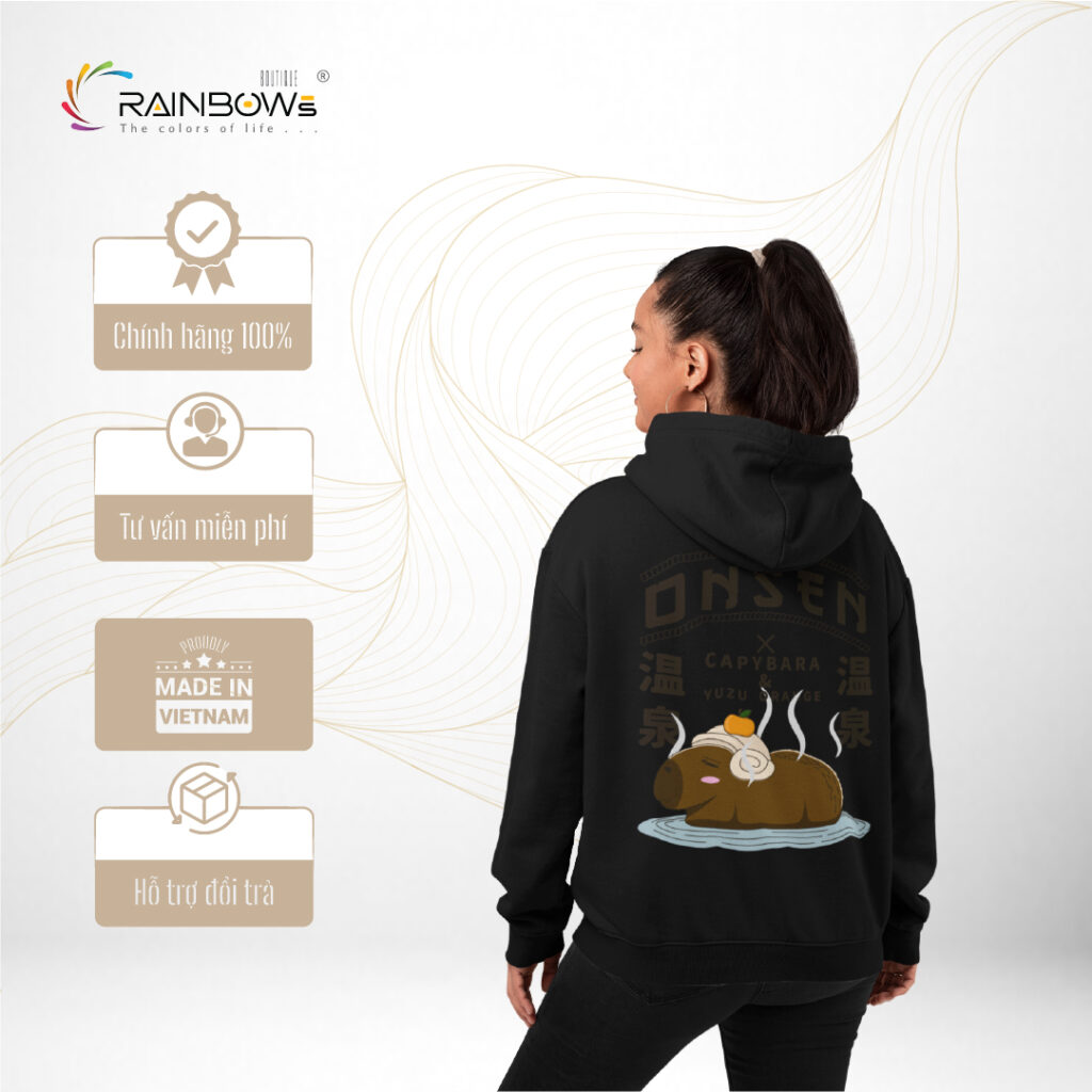 hoodie đen họa tiết cực chất