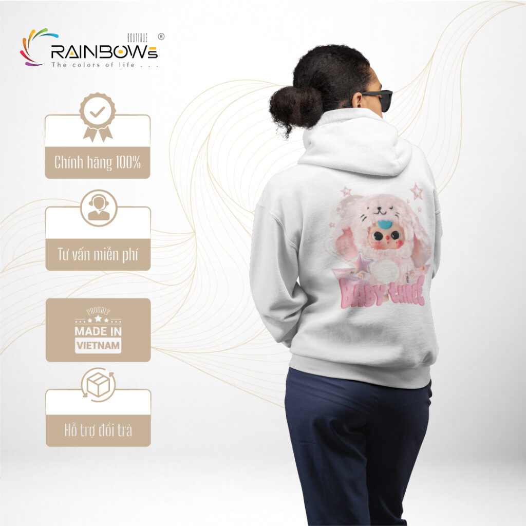 áo hoodie trắng xinh