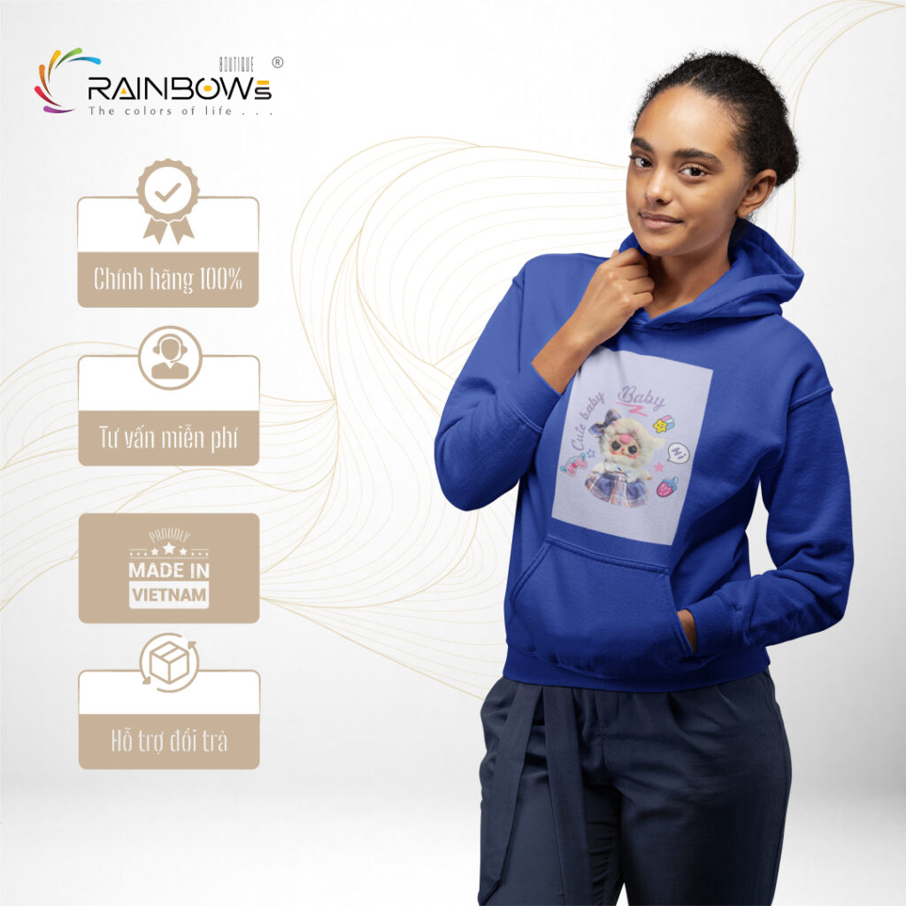 áo hoodie xanh bích cực chất