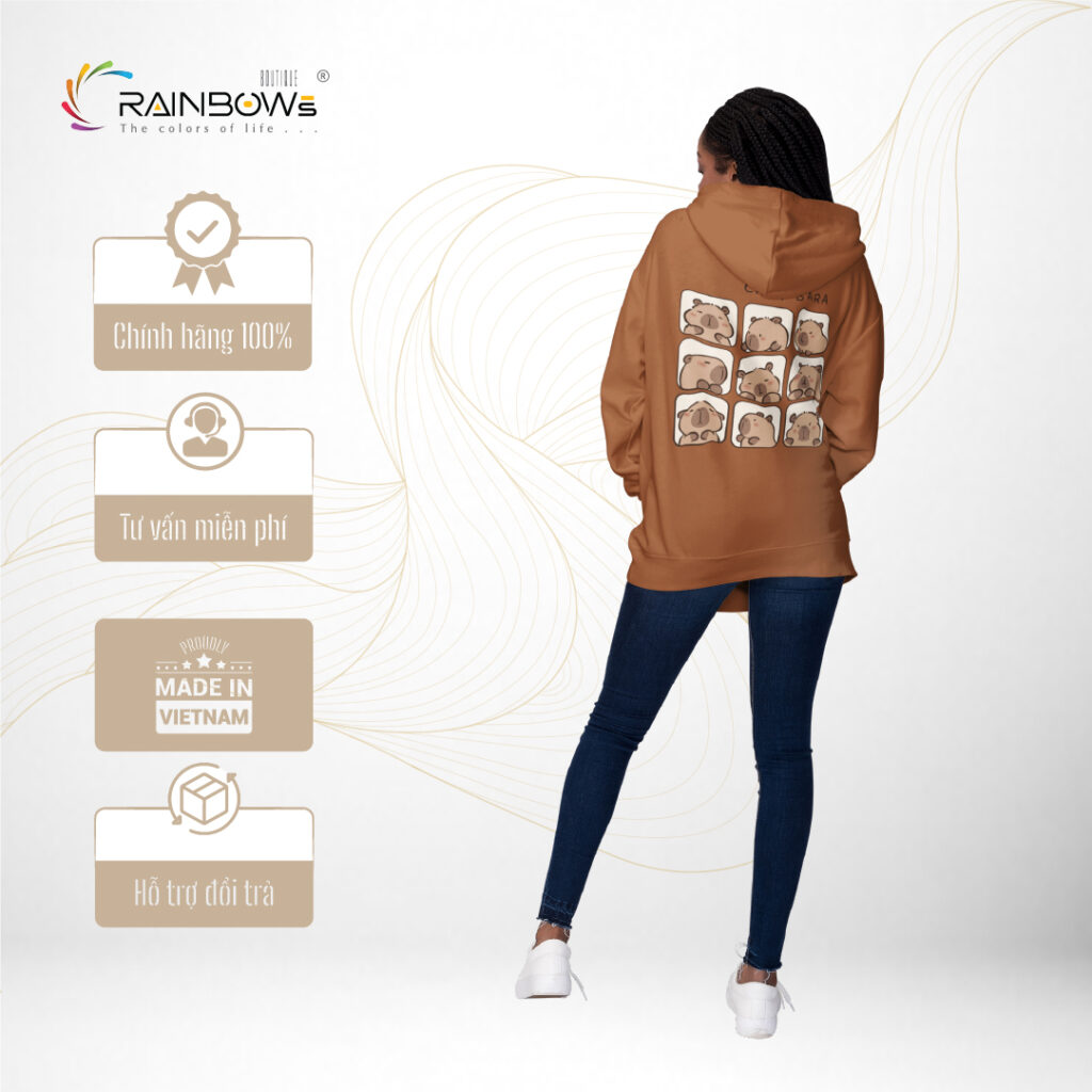 hoodie nâu nổi bật