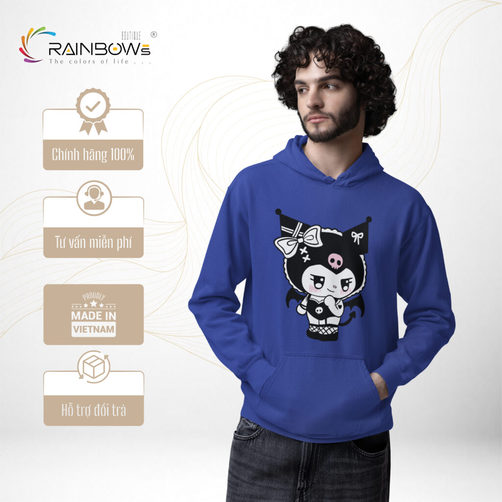 áo hoodie xanh dễ thương