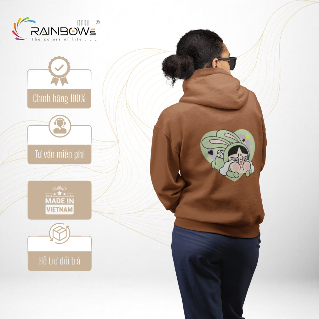 áo hoodie nâu chất
