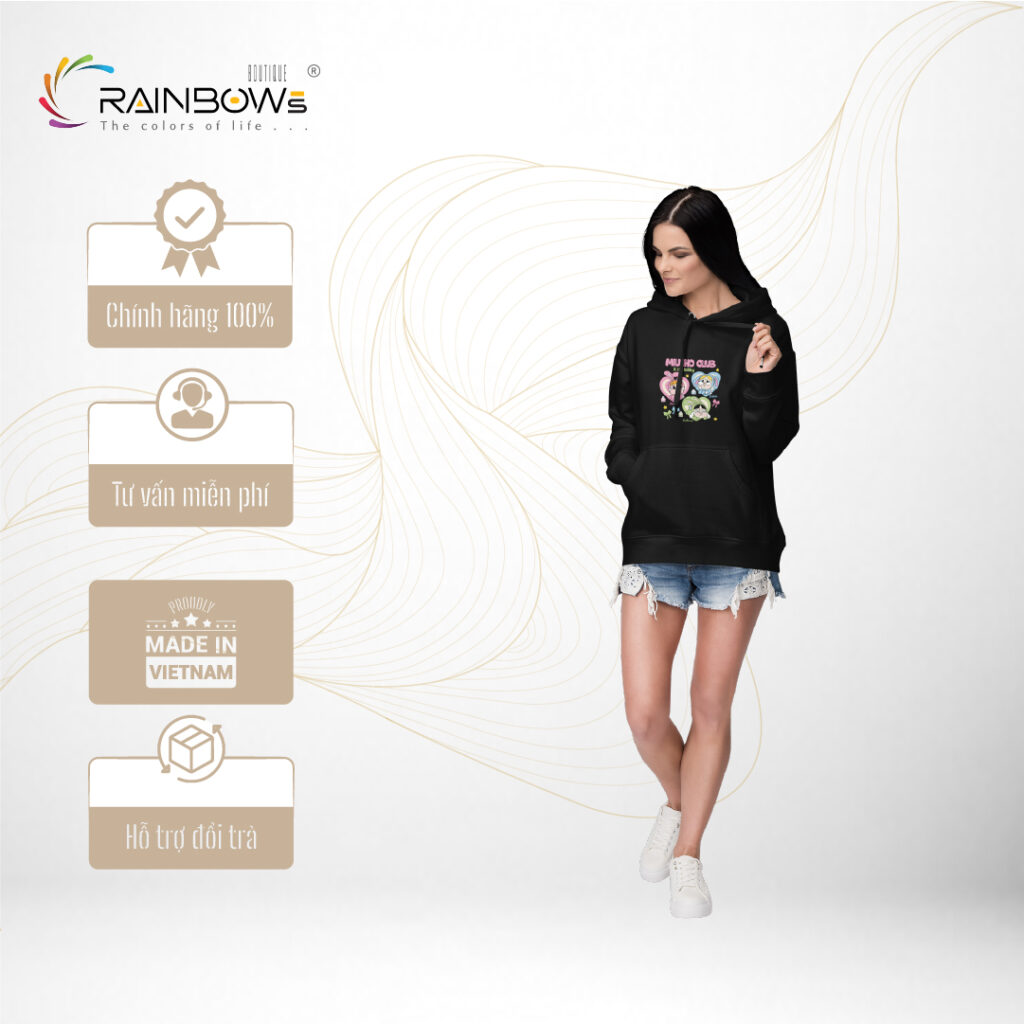 áo hoodie đen cá tính