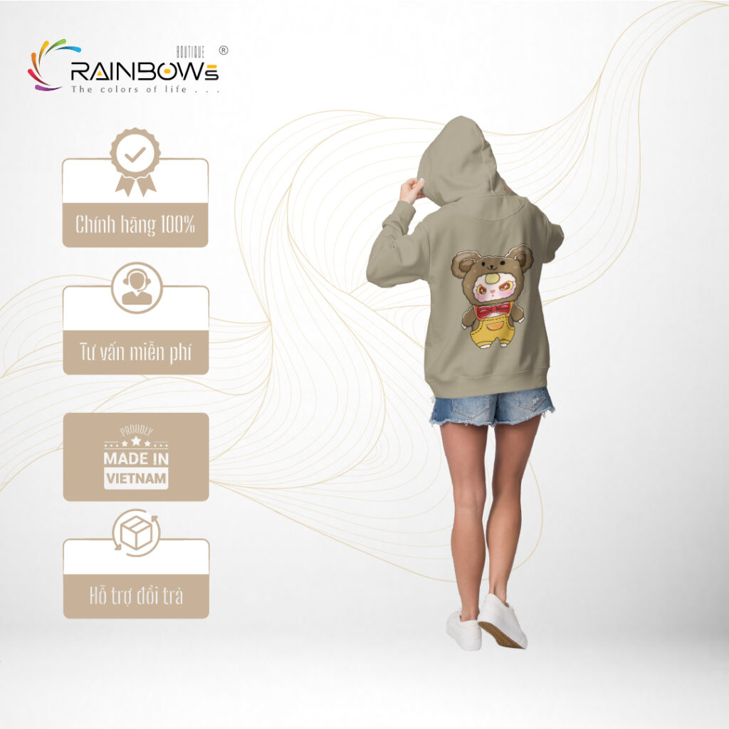 áo hoodie in hình baby three mang phong cách trẻ trung cho giới trẻ