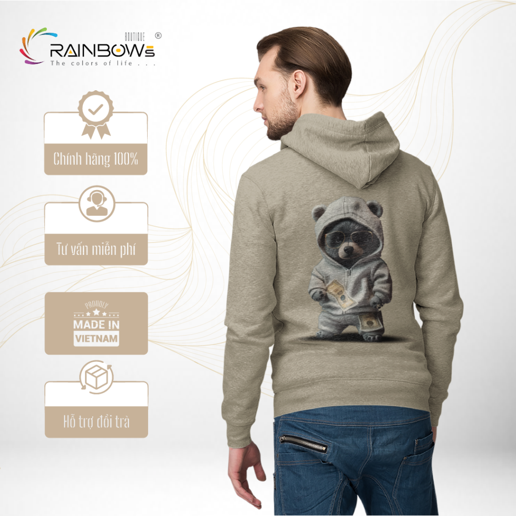áo hoodie in hình gấu bear siêu đẹp