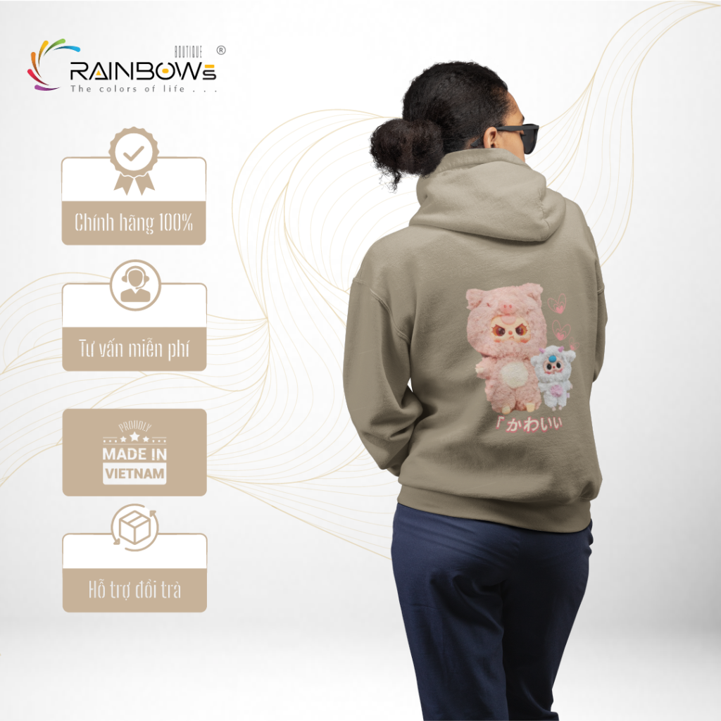 áo hoodie in hình baby three mang phong cách trẻ trung cho giới trẻ