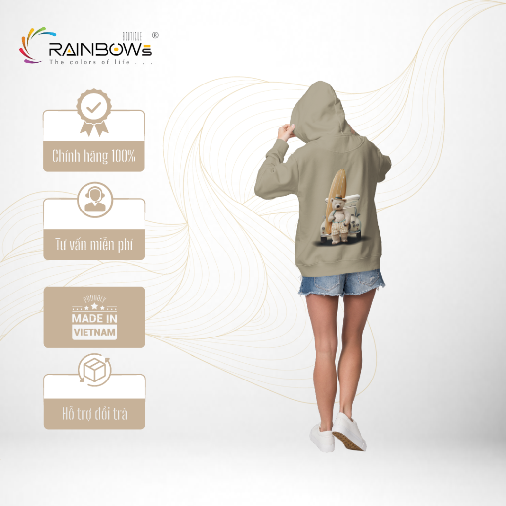 áo hoodie đẹp in hình gấu bear