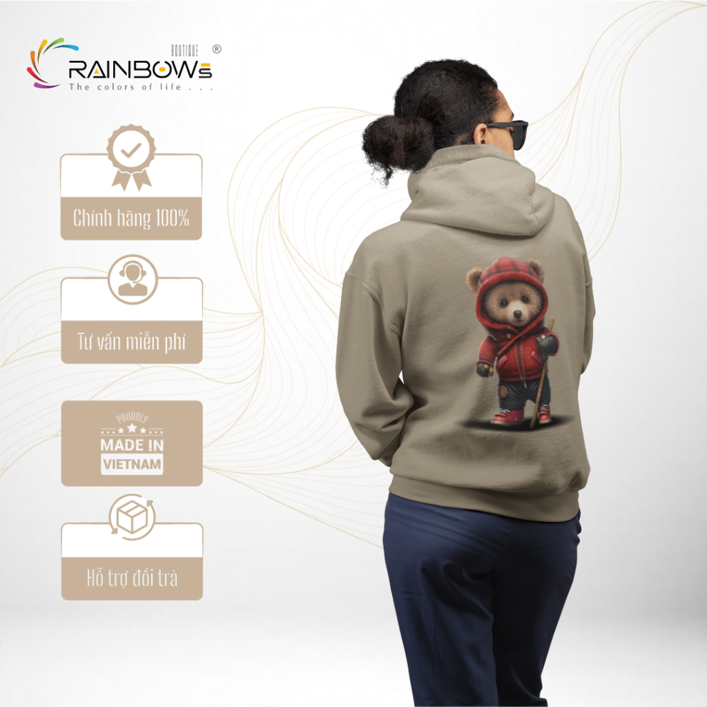 áo hoodie in hình gấu bear đẹp và chất