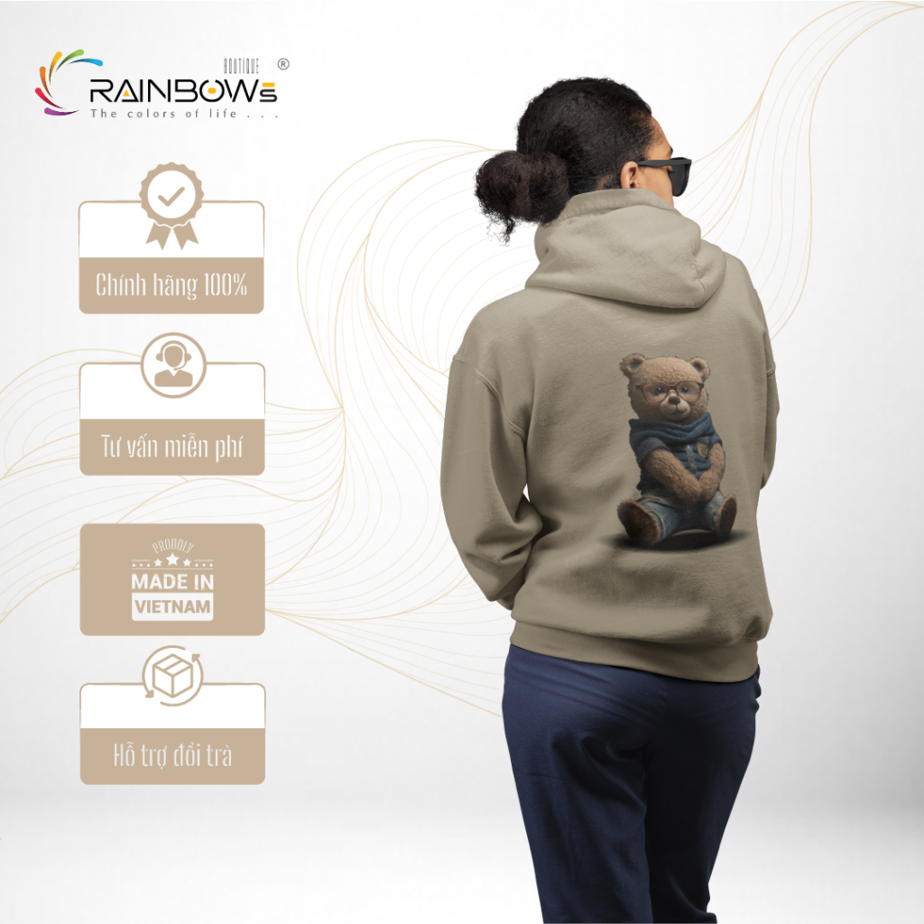 áo hoodie in hình gấu bear cute