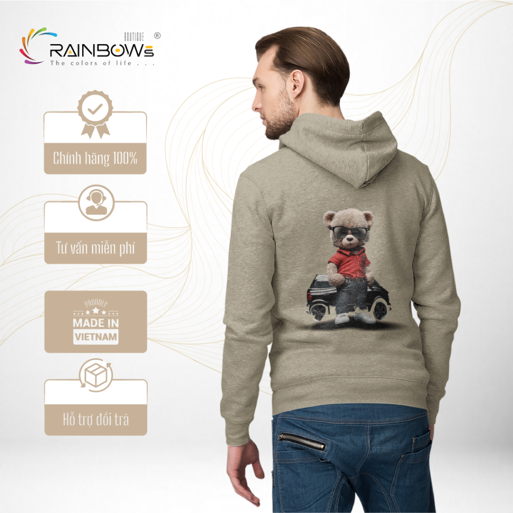 áo hoodie in hình gấu bear trẻ trung