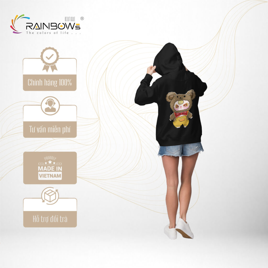 áo hoodie in hình baby three mang phong cách trẻ trung cho giới trẻ