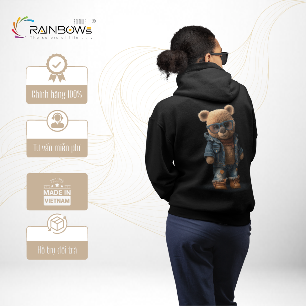 áo hoodie in hình gấu bear cực chất cực ngầu và đẹp