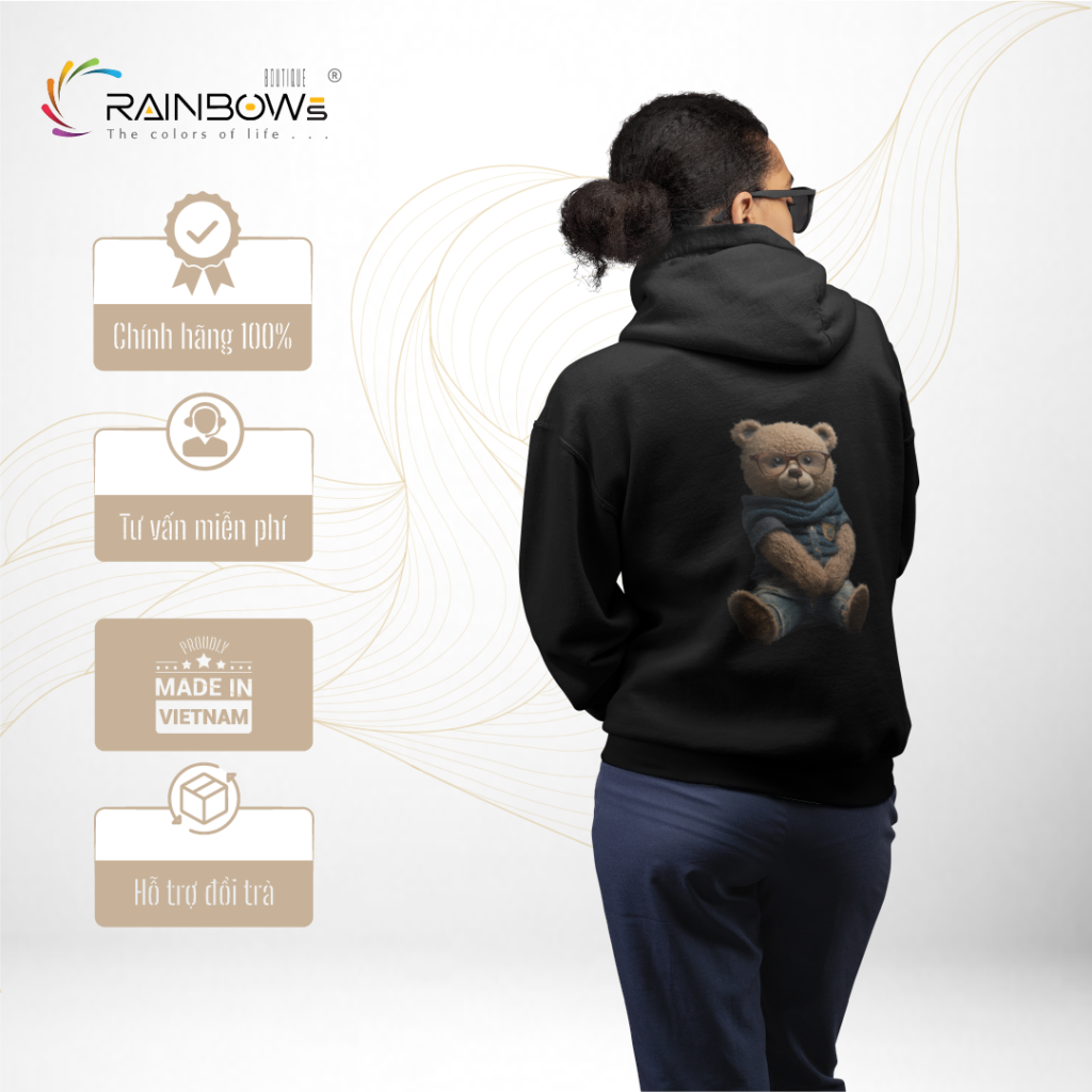 áo hoodie in hình gấu bear đẹp và chất