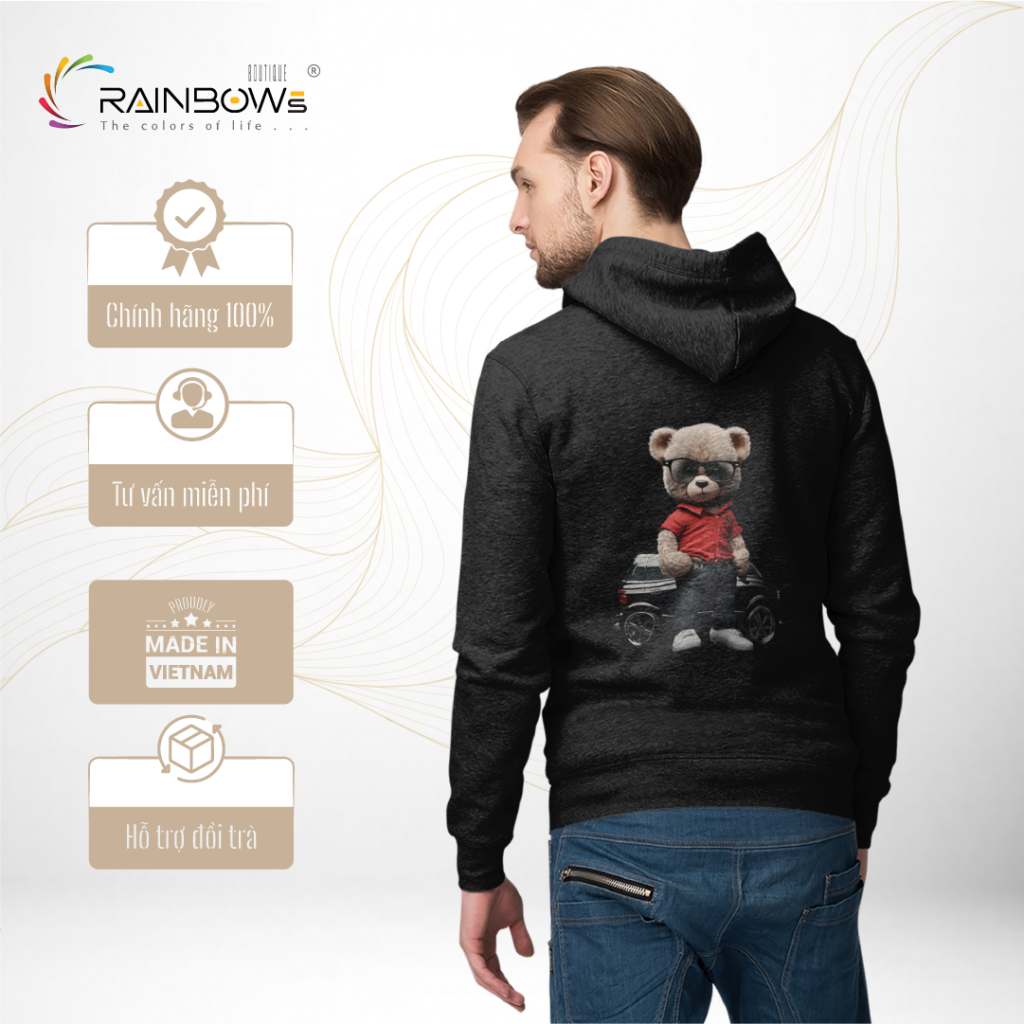 áo hoodie in hình gấu bear trẻ trung