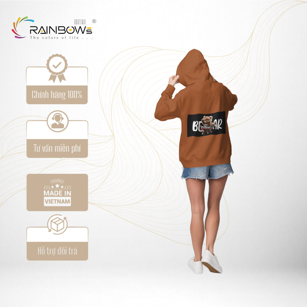 hoodie nâu đpẹ