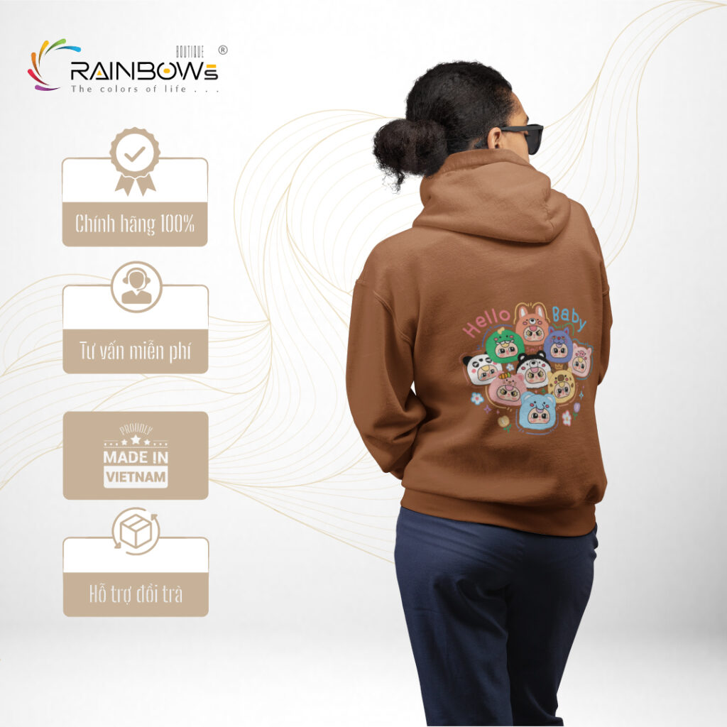 áo hoodie in hình baby three mang phong cách trẻ trung cho giới trẻ