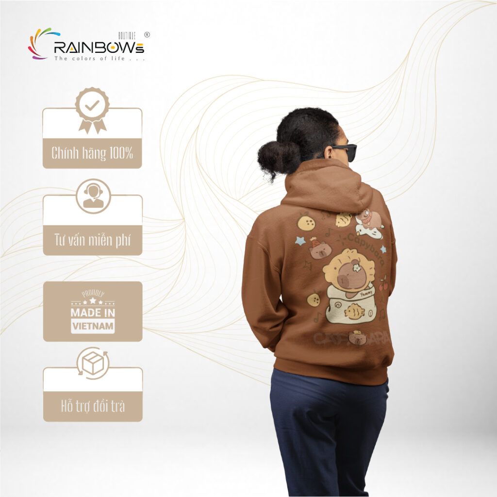 áo hoodie nâu chất