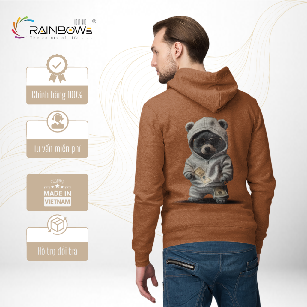 áo hoodie in hình gấu bear cực chất và phong cách