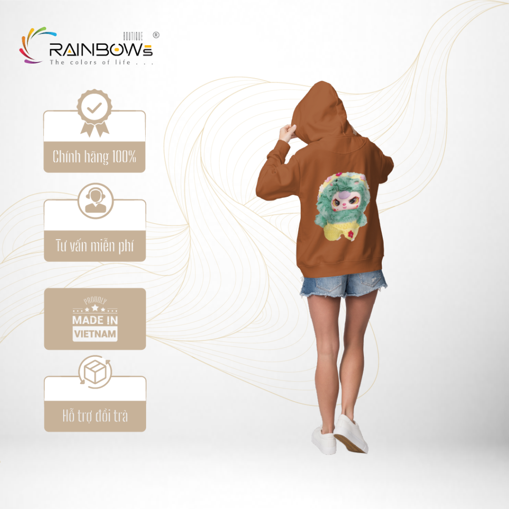 áo hoodie in hình baby three mang phong cách trẻ trung năng động