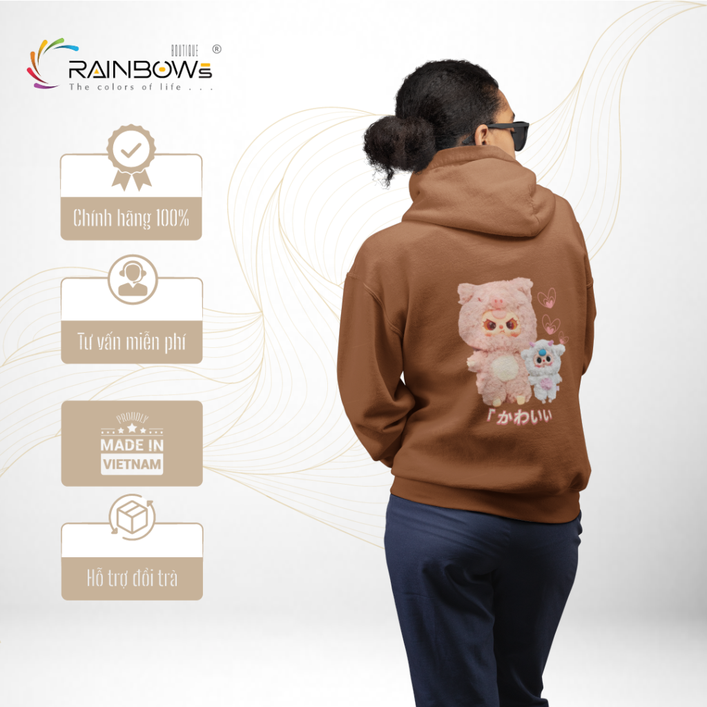 áo hoodie in hình baby three mang phong cách trẻ trung cho giới trẻ