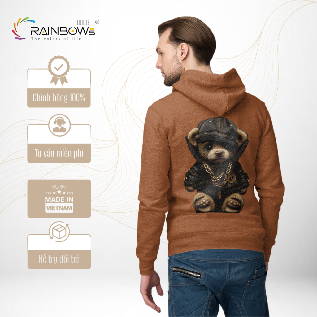 áo hoodie in hình gấu bear cực ngầu và chất