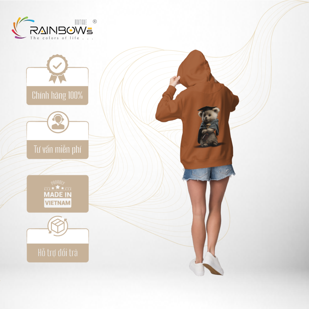 áo hoodie in hình gấu bear cực đẹp mang phong cách trẻ trung