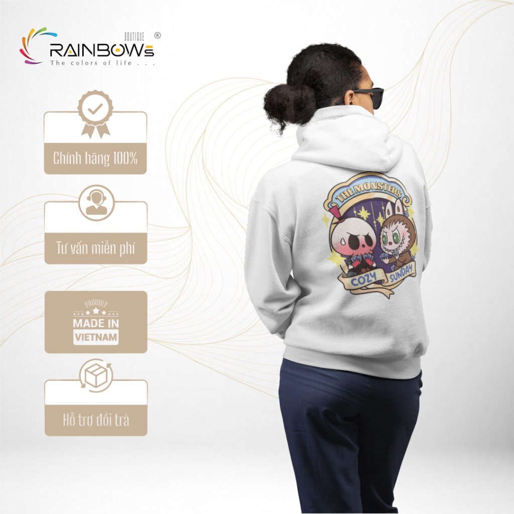 áo hoodie in hình labubu trẻ trung năng động