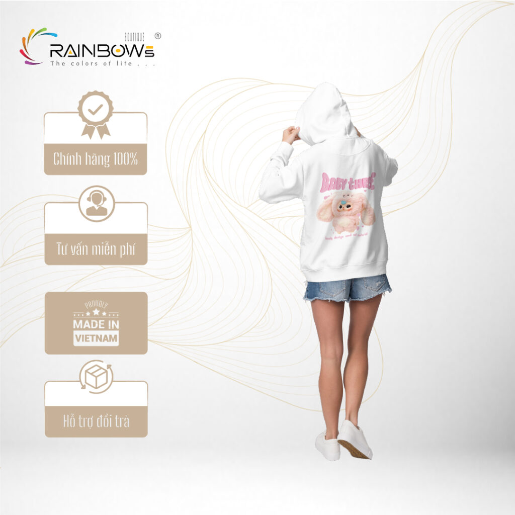áo hoodie trắng ngầu