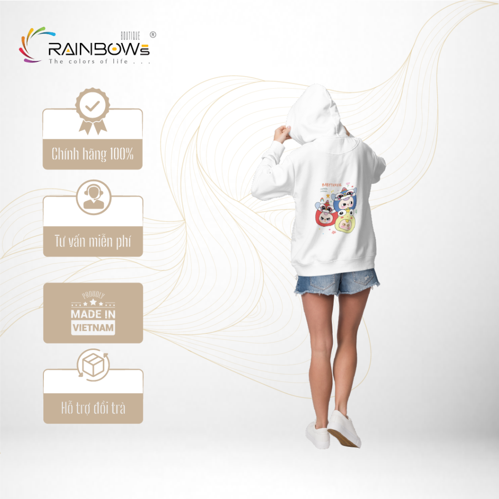 áo hoodie in hình baby three mang phong cách trẻ trung cho giới trẻ