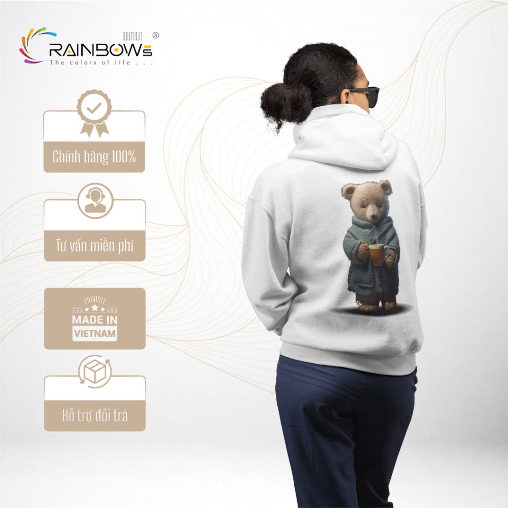áo hoodie in hình gấu bear cực đẹp mang phong các trẻ trung