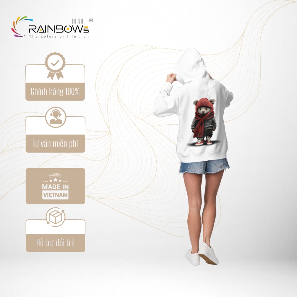 áo hoodie in hình gấu bear cực đẹp , cực ngầu