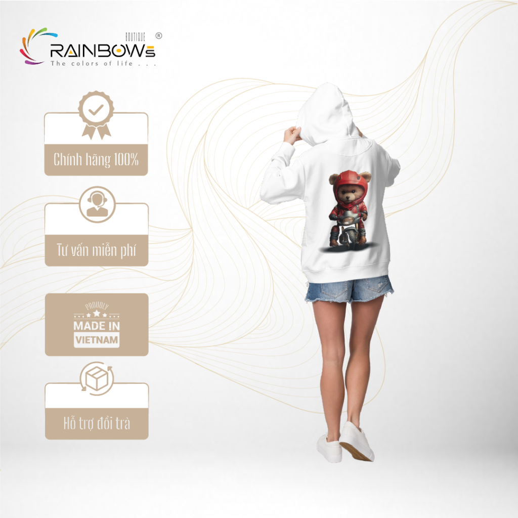 áo hoodie in hình gấu bear cực chất cực căng