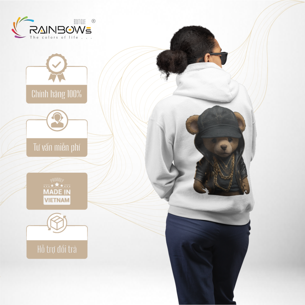 áo hoodie in hình gấu bear đẳng cấp thời trang