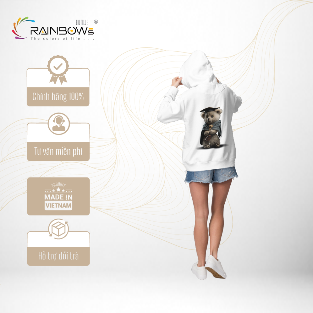 áo hoodie in hình gấu bear cực đẹp mang phong cách trẻ trung