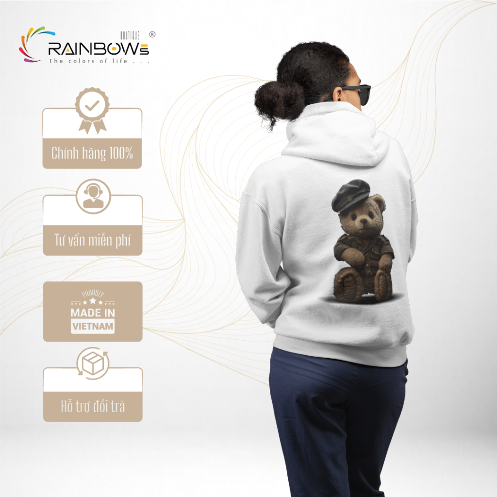 áo hoodie in hình gấu bear phong cách trẻ trung năng động