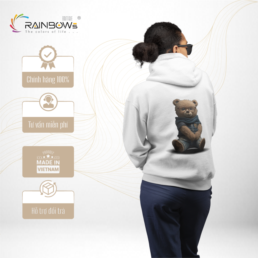 áo hoodie in hình gấu bear chất và phong cách