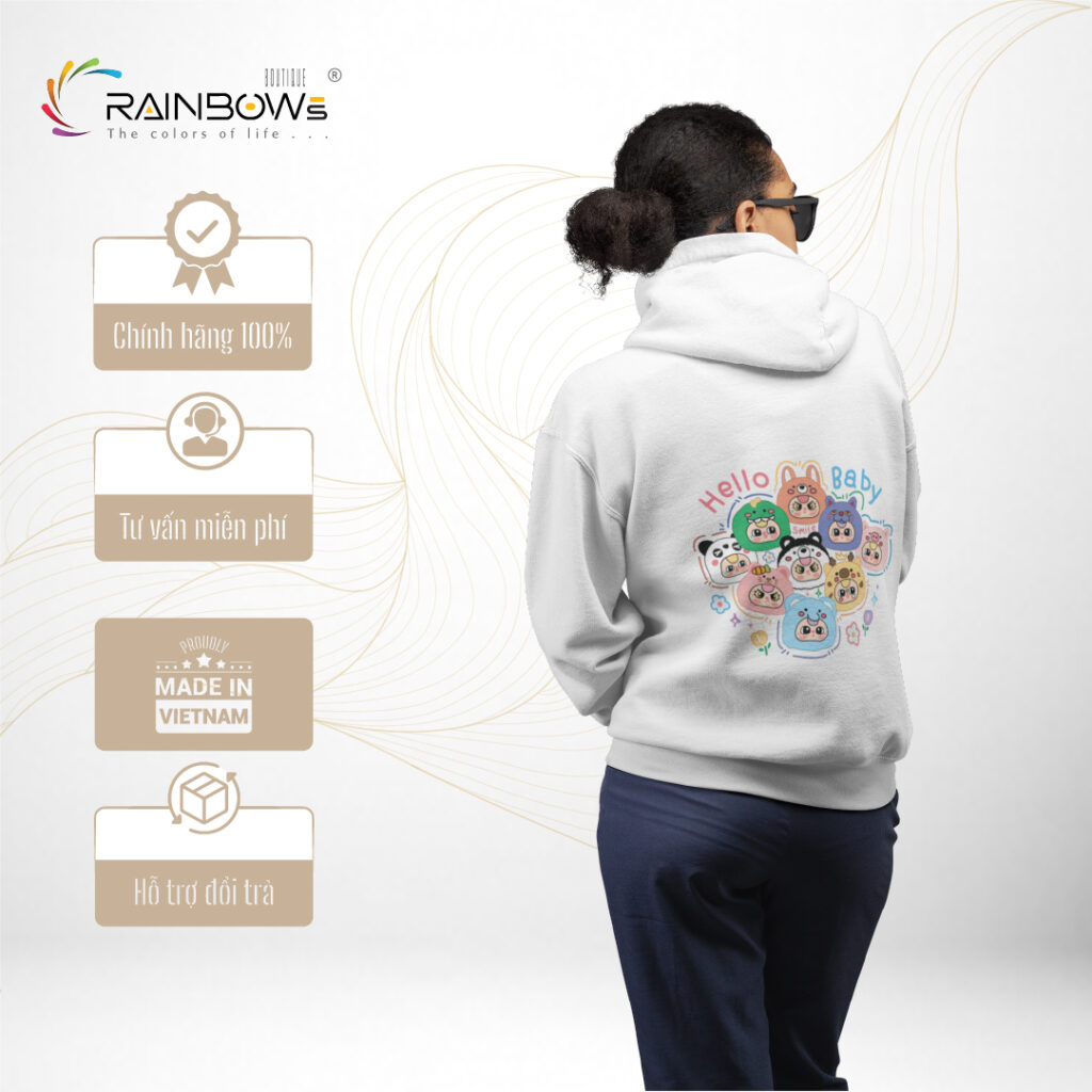 áo hoodie in hình baby three mang phong cách trẻ trung cho giới trẻ