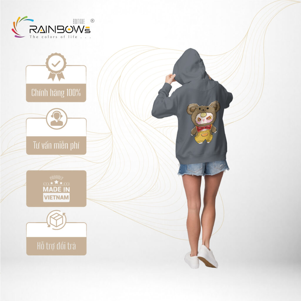 áo hoodie xám cực ngầu