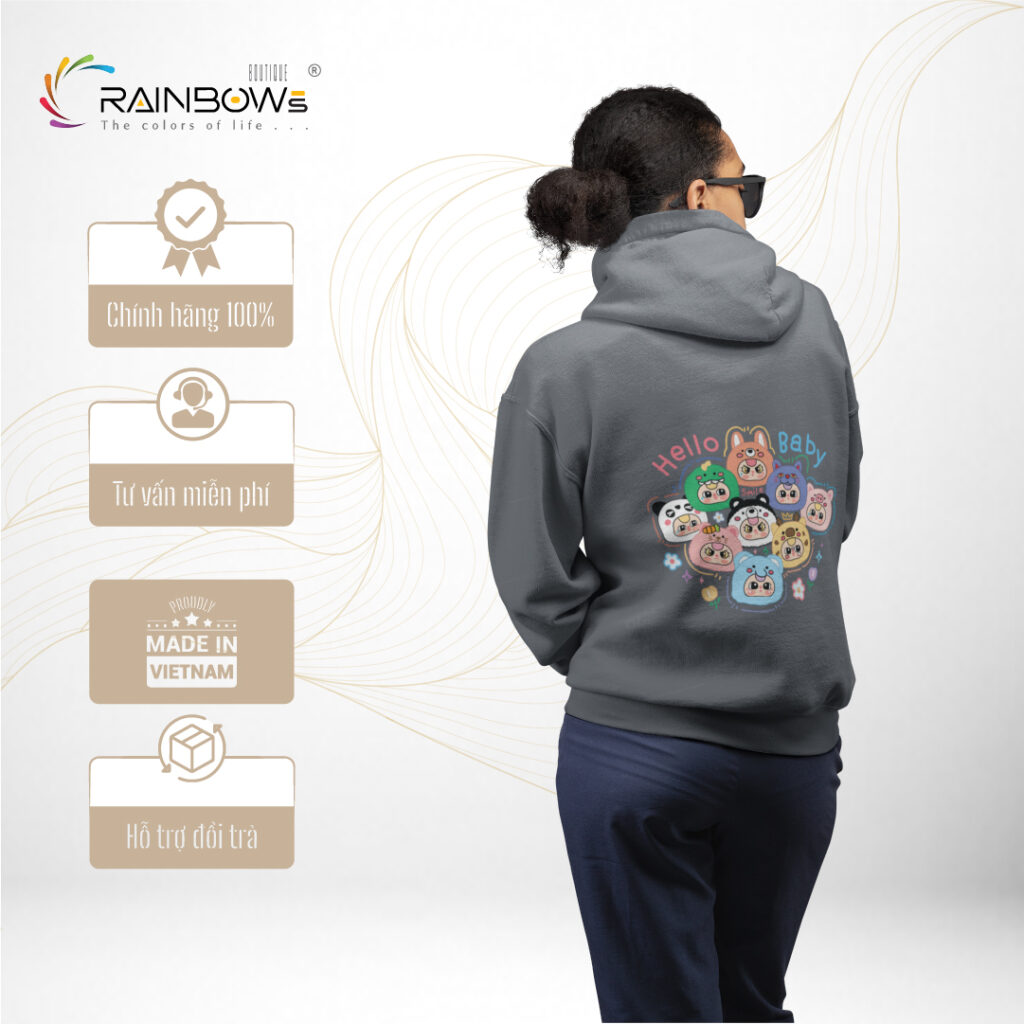 áo hoodie in hình baby three mang phong cách trẻ trung cho giới trẻ