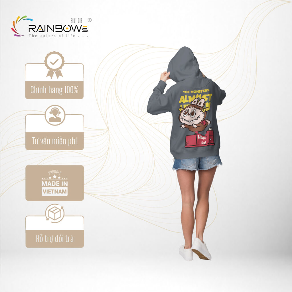 áo hoodie in hình labubu siêu đẹp