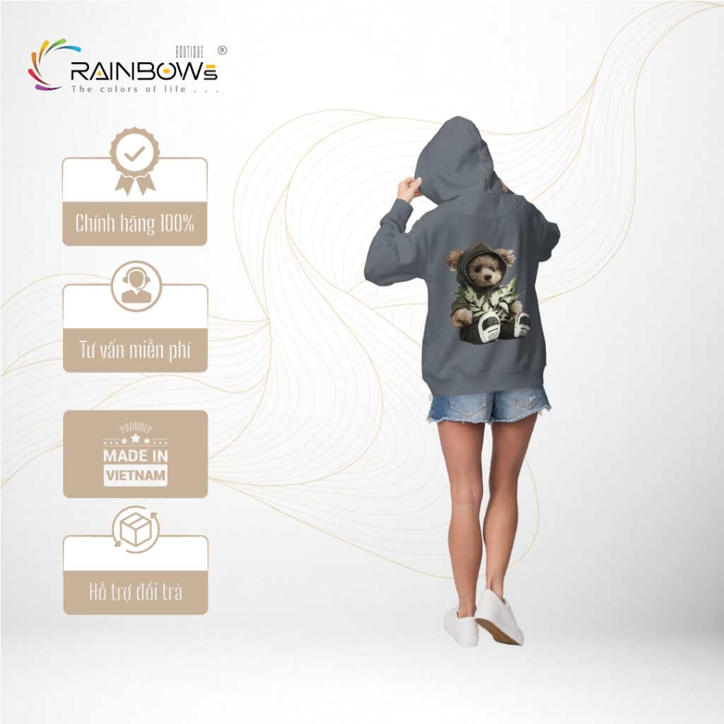 áo hoodie xám phong cách