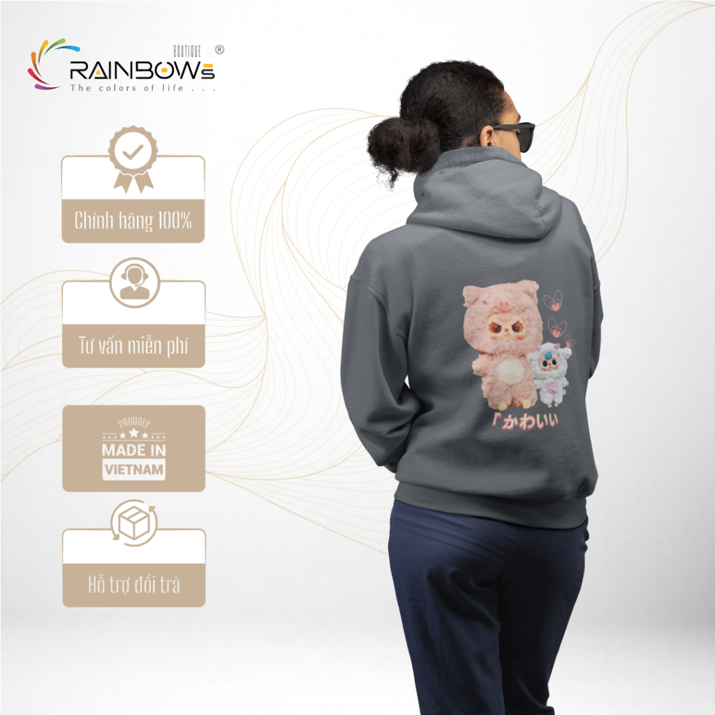 áo hoodie in hình baby three mang phong cách trẻ trung cho giới trẻ